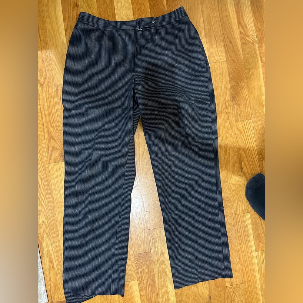 Ann Taylor blue striped slacks
